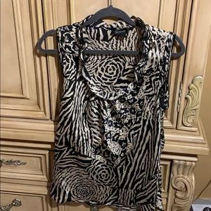 Brown and black animal skin top